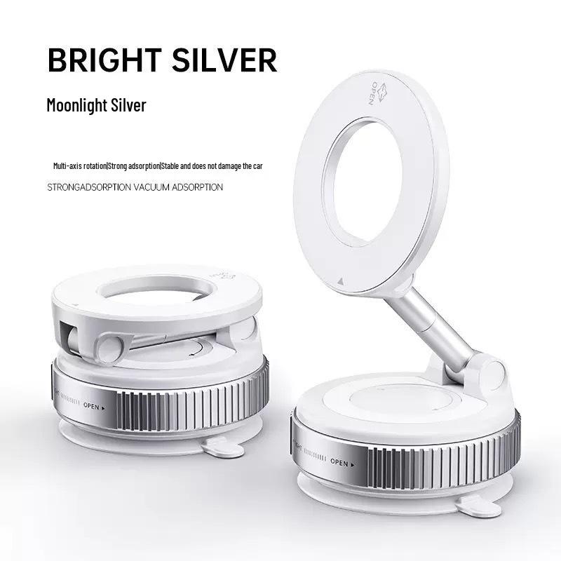 Rotatable Foldable Magnetic Phone Stand with Double-Sided Suction for Car Use