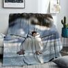 Penguin Blanket Soft Plush Blanket Lightweight Digitally Printed Flannel Blanket For Sofa Bed