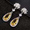 1 Pair, Fashionable, Inlaid with Synthetic Zircon, Fashionable, Versatile, Long Earrings.
