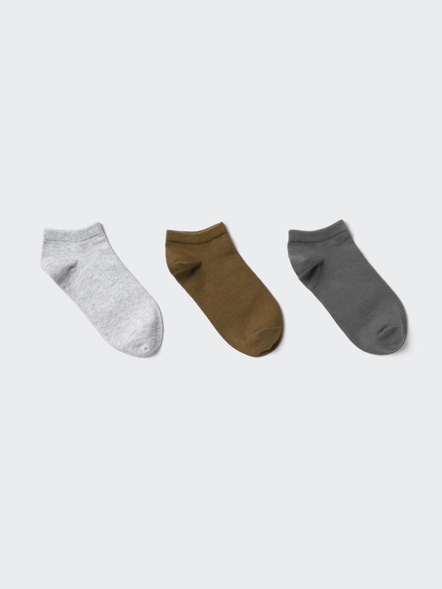 Uniqlo Short Socks 3p 03 GRAY/WOMEN 24cm