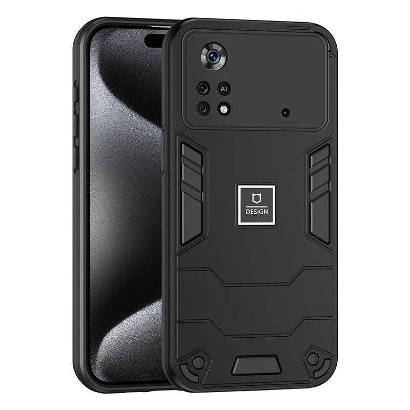 

Противоударный магнитный чехол для телефона Armor для Xiaomi POCO X4 Pro X5 X6 Pro Poco M4 Pro M5S F5 C55 C61 Однотонная жесткая задняя крышка из ПК For POCO X4 Pro 5G чёрный