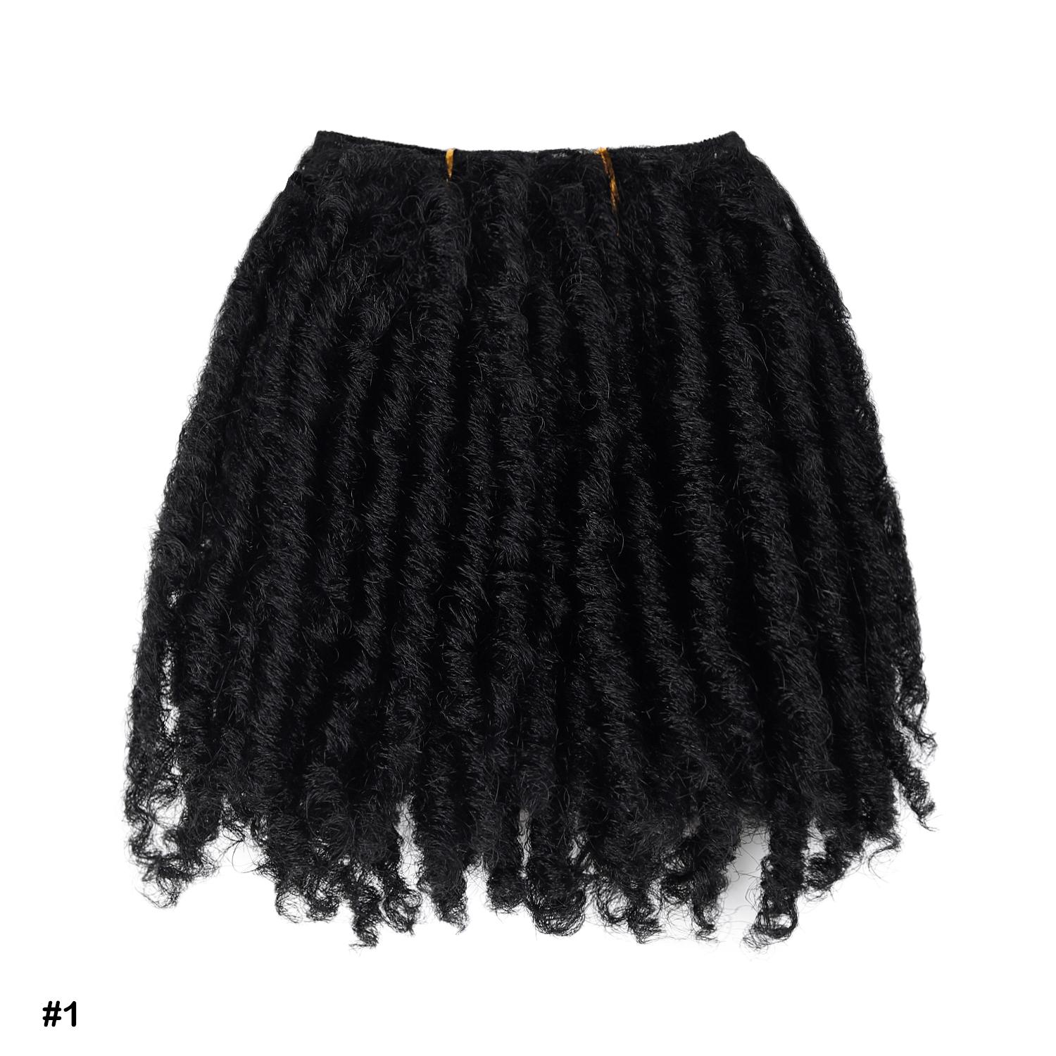 

Coiled Springy Dreadlock Hair Weft Afro Black Short Spring Coil Dread Weft For DIY Ponytails Topper Hair Extension Wigs Synthetic Bundles