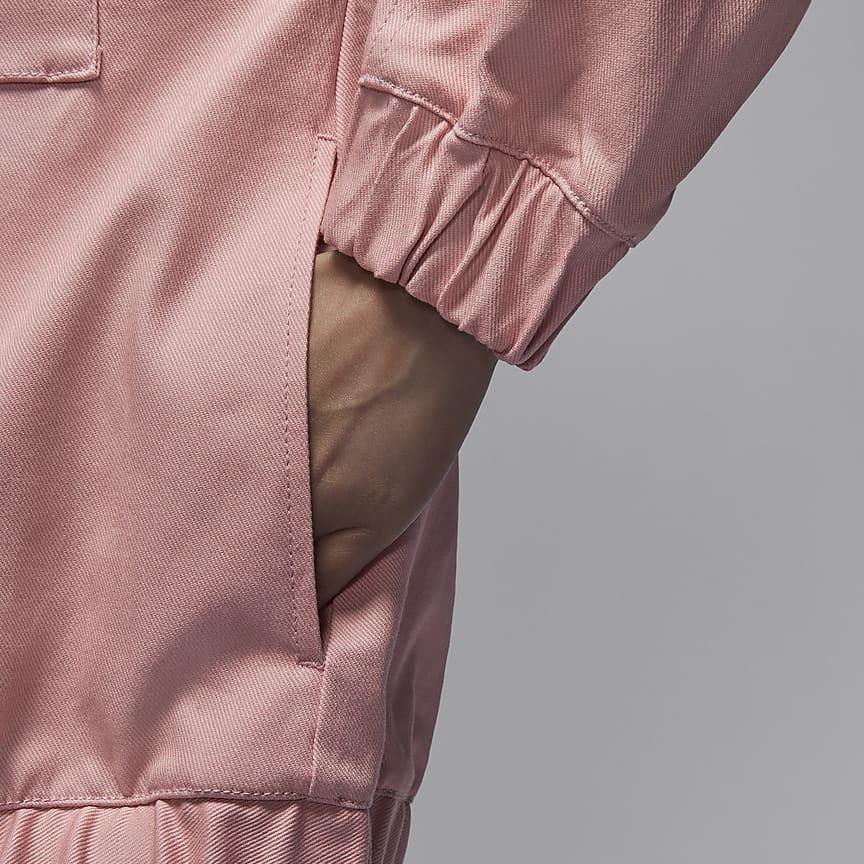 Jordan Renegade Solid Color Polo Collar Casual Zip Long Sleeve Jacket Women jackets Ceramic-Pink FN5675-607