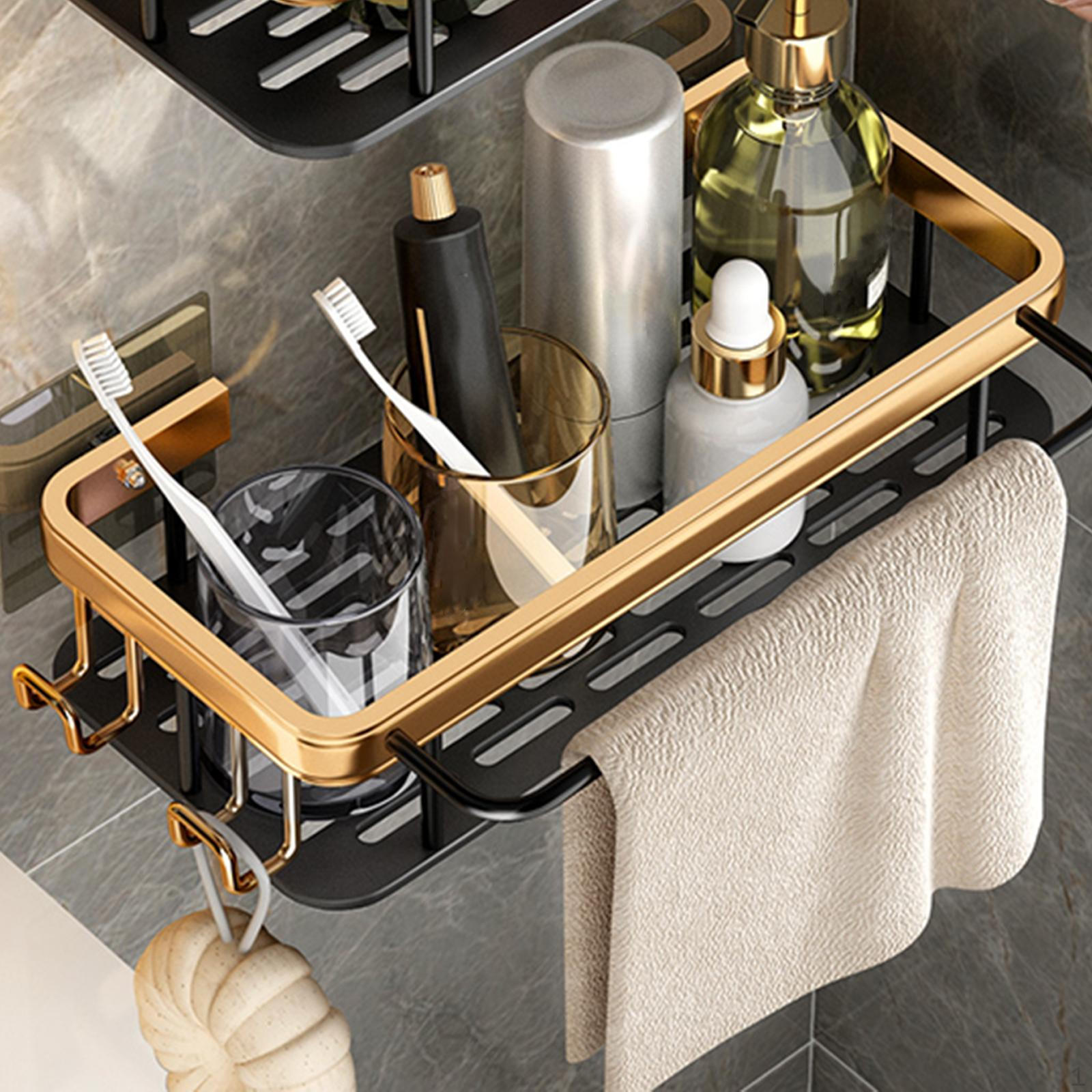 

Душевая кабина держатель шампуня нержавеющая стойка для хранения для туалета кухня туалет ванная комната аксессуары 1Pc with Hooks Bar