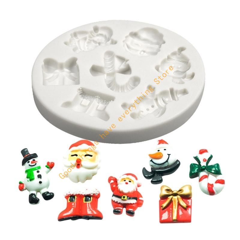 

55KF Santa Snowmans Silicone Mold Fondant Mold DIY Christmas Ornaments Mold China Mainland