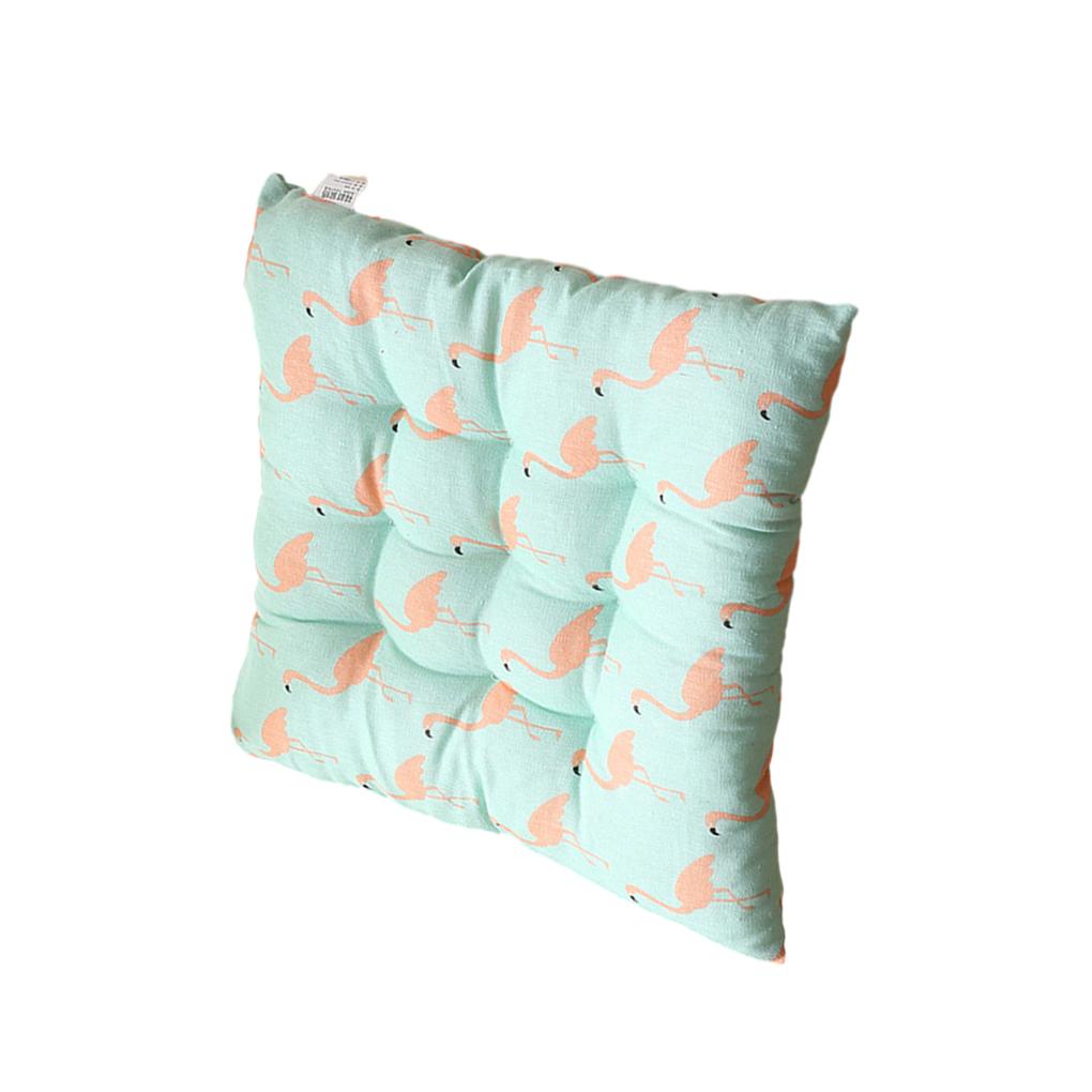 2Pcs Chair Seat Cushion Breathable Cotton Linen Washable Stool Pads Printed Chair Mats Home Car Soft Decorations