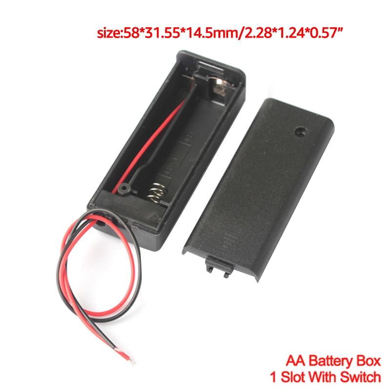 Dustproof Battery Container with Switch 1/2/3/4/6/8 Slots AA Battery Dustproof Storage Box with Switch