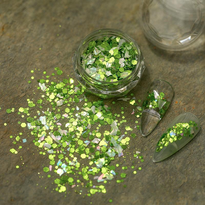 

1Box Irregular Foil Opal Nail Glitter Sequins Sparkly Gradient Symphony Polarized Flakes Silver Gold Mixed Nail Art Decoration