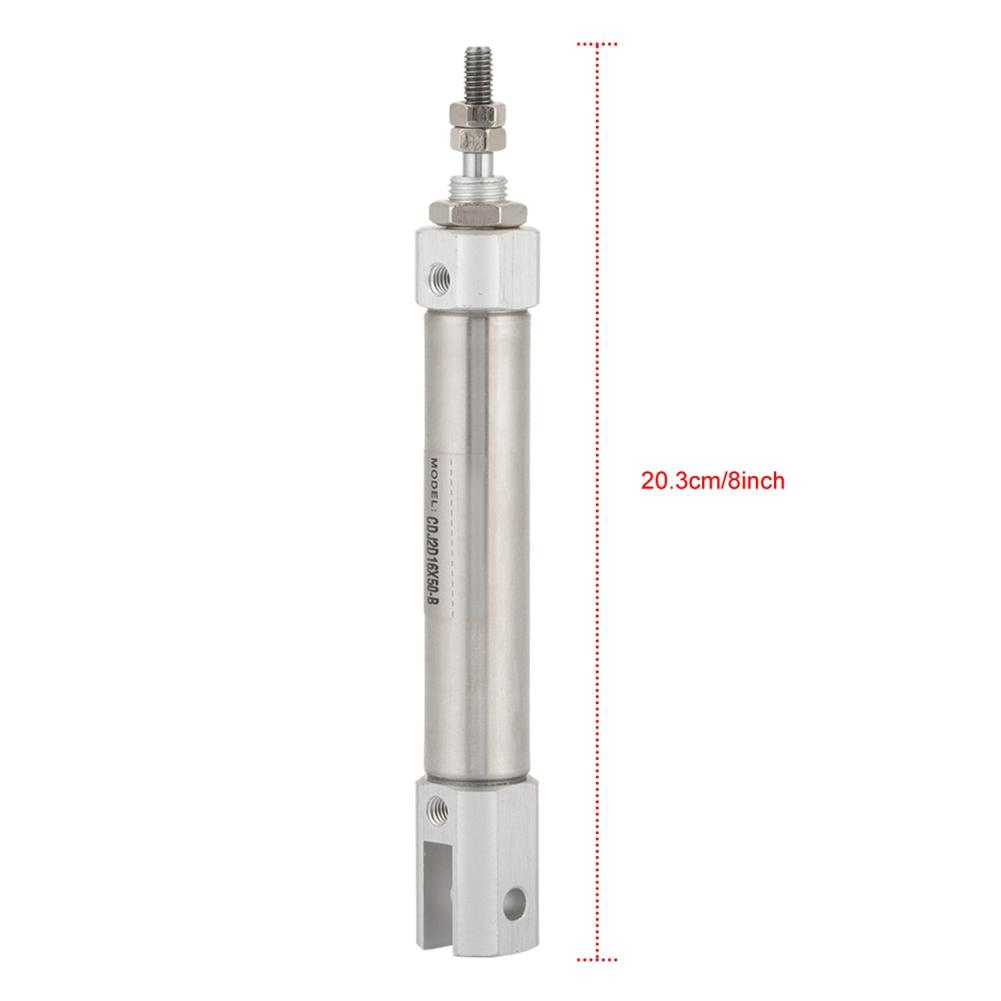 Pneumatic Cylinder, CDJ2D16-50B 16mm Diameter Double Action Double Stirring Stainless Steel Cylinder 50mm Cylinder Double Stirring