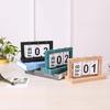 Wooden Perpetual Flip Calendar Simple Minimalist Design Desktop Ornament for Home Study Dorm Office Desk Decor