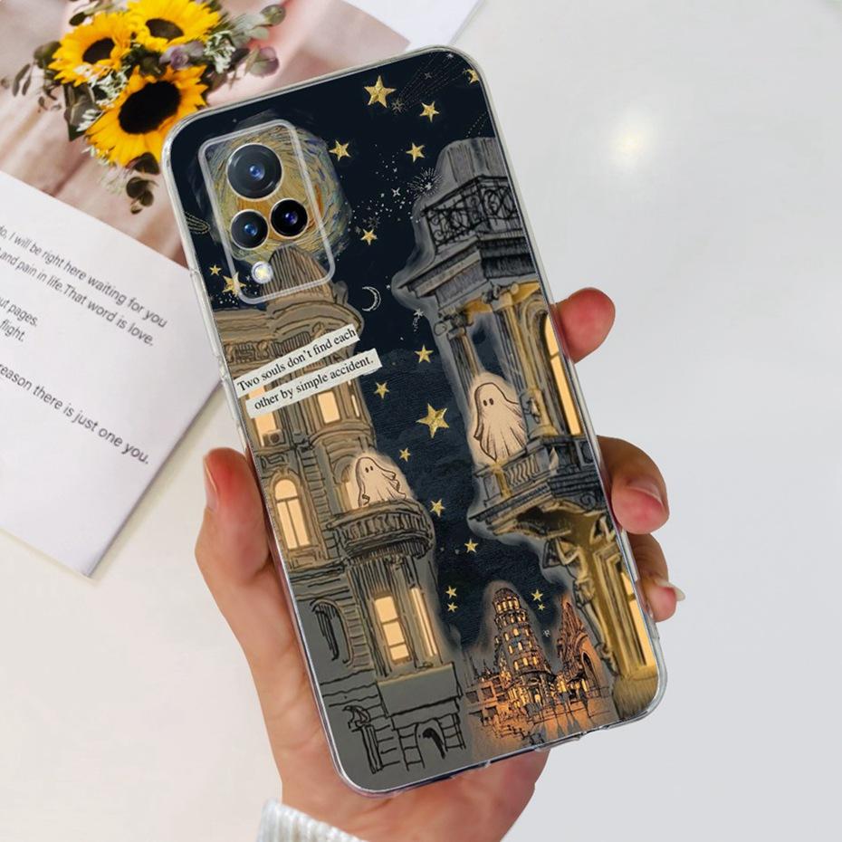 For Vivo V21 4G 5G V21S Fashion Dragon Metal Style Painted Case For Vivo V 21 21S V2050 V2066 V2108 Soft Silicone Phone Cases