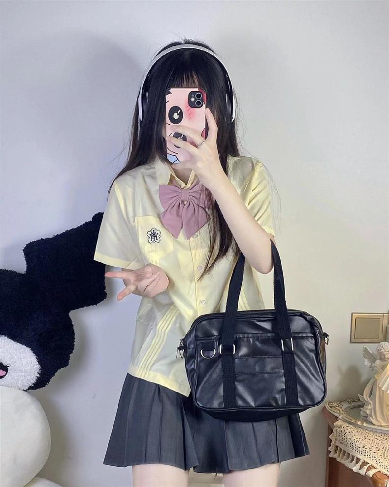 Xiao Lan Zhong JK Women's Short Sleeve Summer White Shirt: Japanese Academy Style Uniform Set