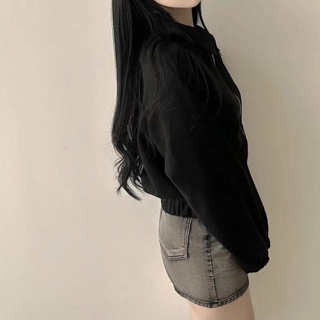Koreanische Schicke Retro Wildleder Taillenbetonende Kurze Jacke