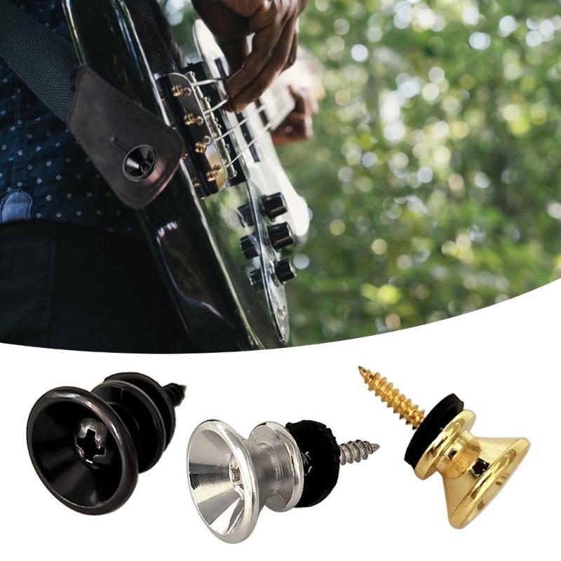 10 peças de travas de alça de guitarra de metal botões de alça de guitarra pino de trava de extremidade baixo elétrico guitarra segurança straplocks duradouros