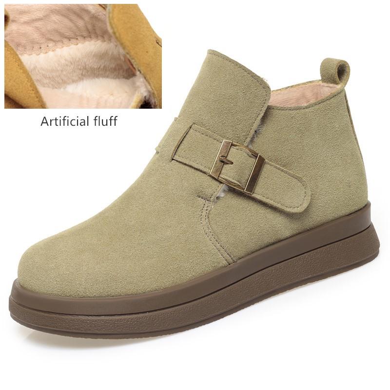 Fashion AIYUQI Women Winter Shoes Suede Genuine Leather 2025 New Flat Natural Wool Warm Shoes Women Anti-Slip Women Shoes