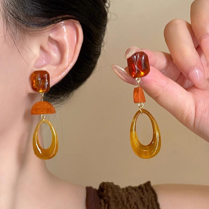 Maillard Design Minimalist Round Tiger Eye Stone Pendant Stud Earrings for Gothic Girls New Accessories Fashion Jewelry