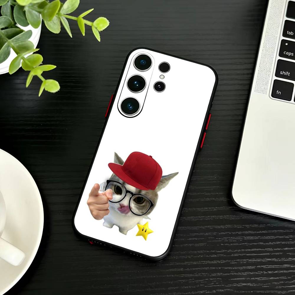 Silly Goofy Cat Mouse Phone Case For Samsung S26,S25,S24,S23,S22,S21,S20,Ultra,Plus,FE Black Soft Cover