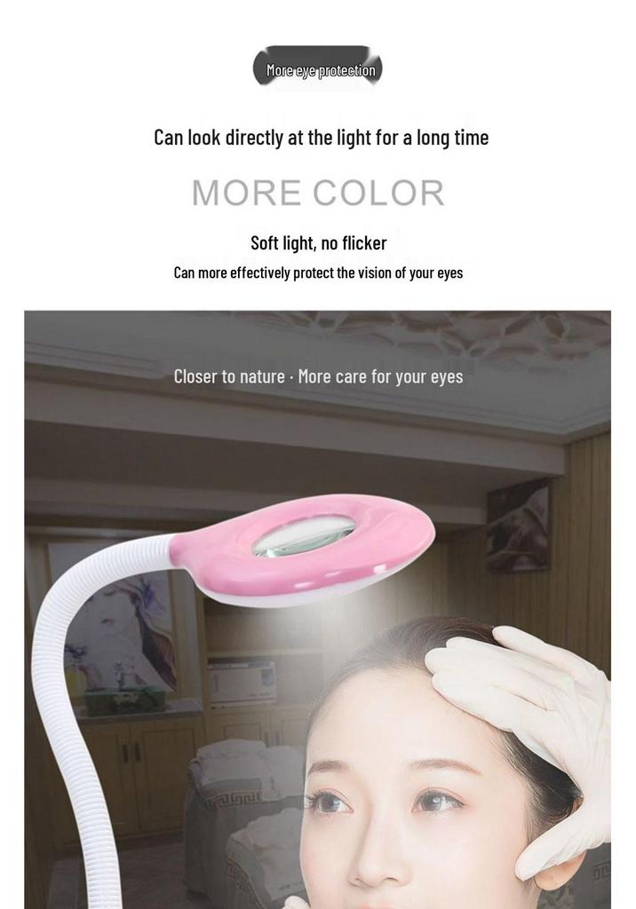 LED Eye-Friendly Tattoo & Nail Art Lamp: Desk & Floor Light for Cosmetic and Eyelash Extension