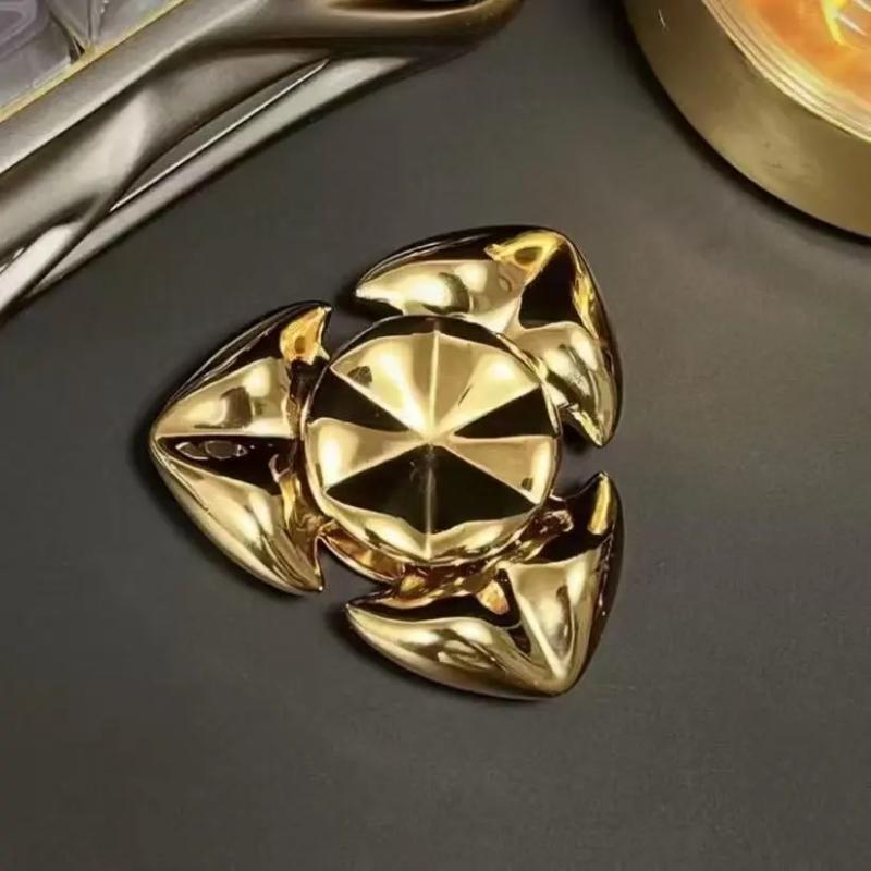 Edc Squid Stainless Steel Polishing Three-Leaf Fidget Spinner Haptic Decompression Fingertip Gyro Desktop Decoration Toy Gift