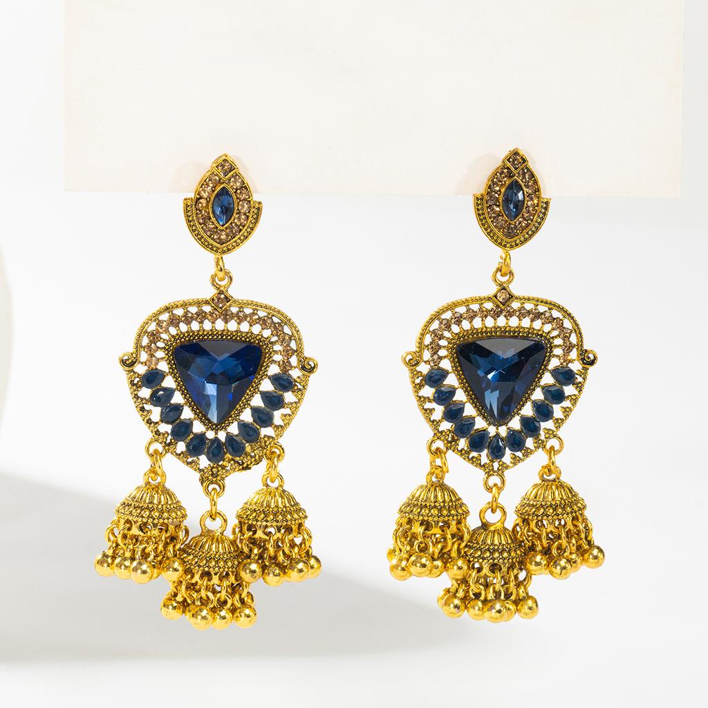 Ethnic Vintage Women's Geometric Turkish Jhumka Earrings Indian Jewelry Tassel Dangling Earring