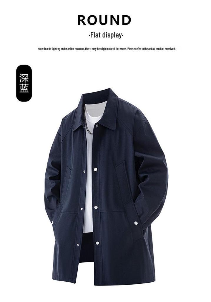 2025 Stylish Medium-Long Men's Plus Size Jacket - Spring/Autumn Youth Trend