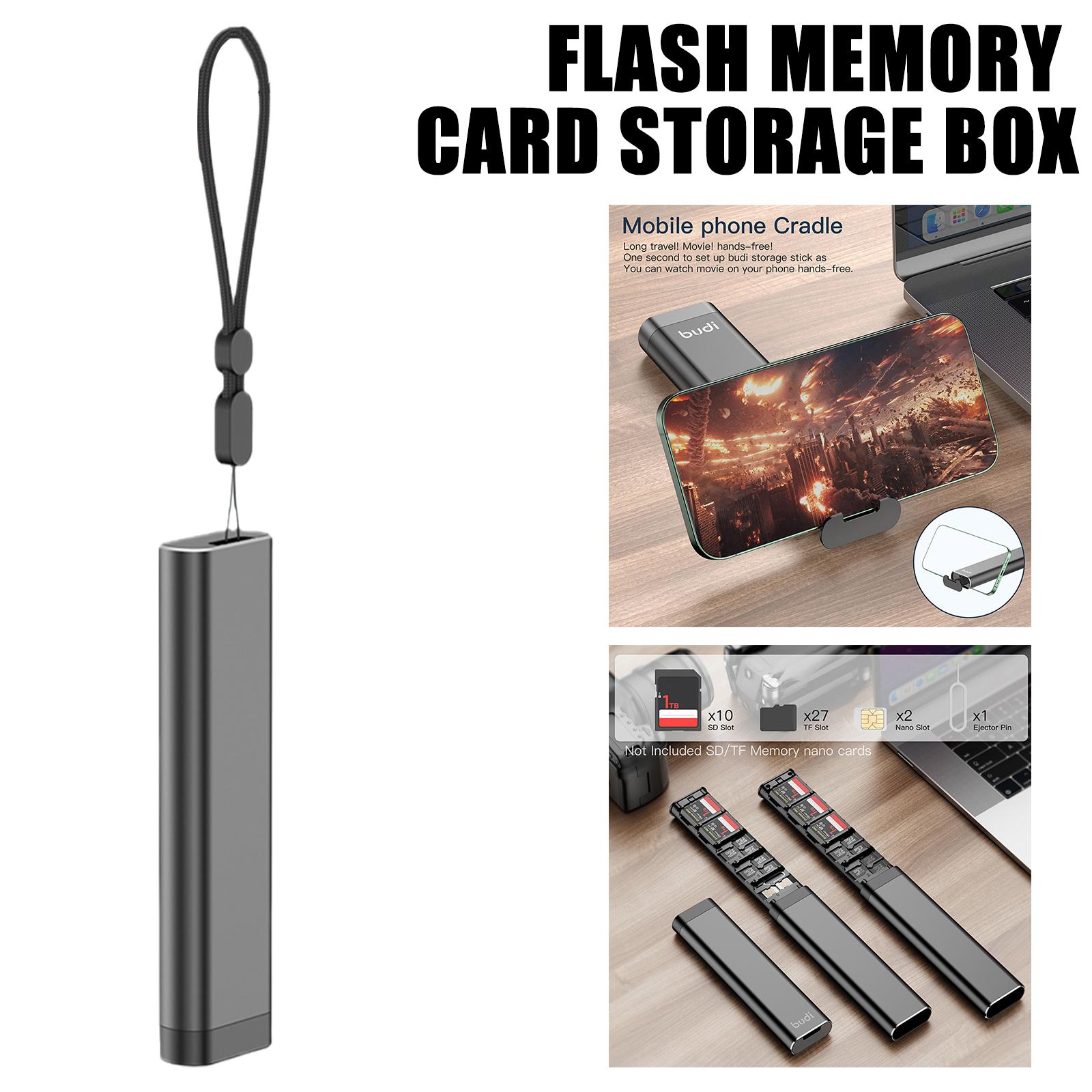 New Aluminum Alloy SD Card Case Shock-proof Card Holder Portable Memory Card Box 10SD 27TF 2Nano Cards Storage Box Phone Holder