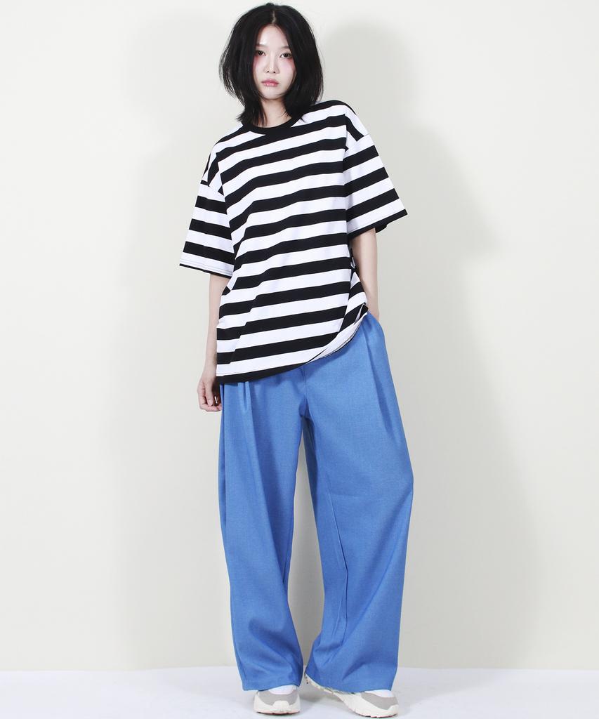 Deumakeu Vintage Denim Wide Pants Blue