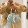 PU Leather Bowling Shoulder Bag Sweet Pillow Handbag Elegant Boston Crossbody Bag  Girls/Female