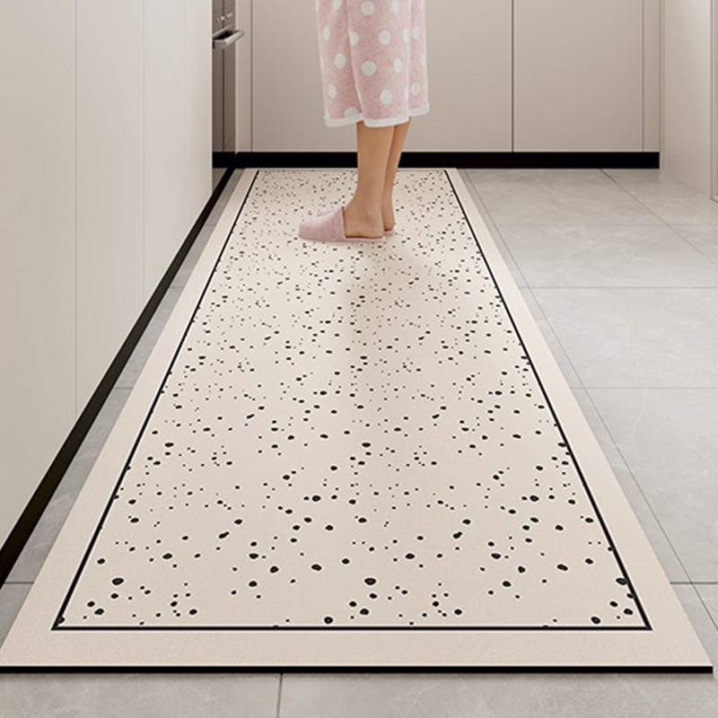 Kitchen Carpet Non-Slip Waterproof And Oil-Proof Floor Mat Colorful Imitation Marble Texture Rugs Long Size Home Decoration Mats