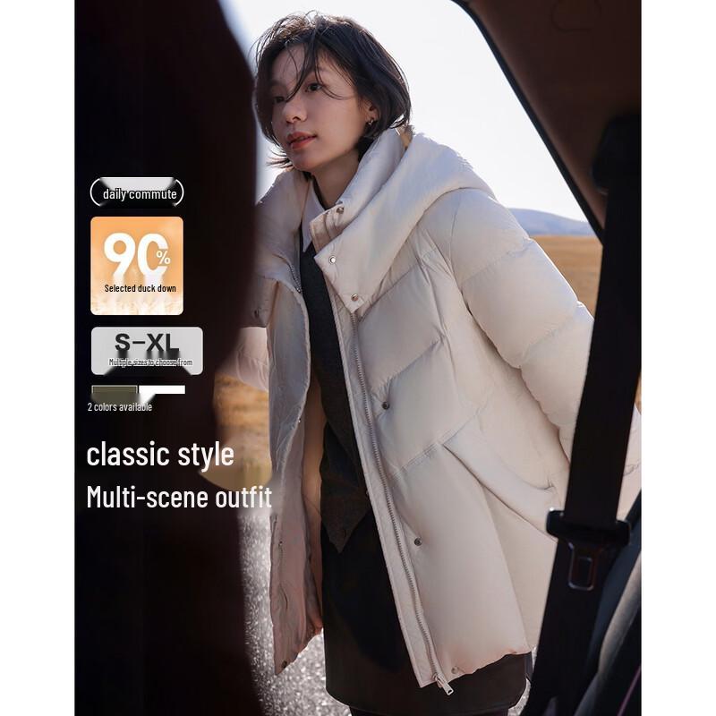 

Demana Women s Winter Hooded Mid-Length Down Jacket M