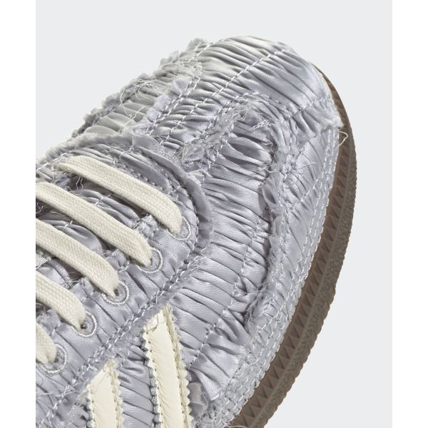 Caroline Hu x adidas Samba OG Saten Koleksiyonu - Gümüş Metalik Unisex Spor Ayakkabı Krem-Beyaz Kauçuk JP9283