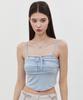 Itove Seoul Ribbon Shirred Bustier Top Bl