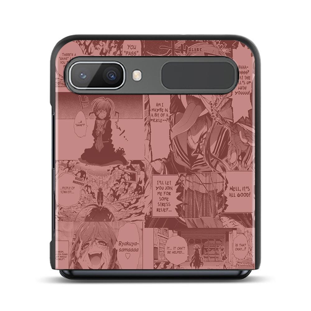 Phone Protective Case For Samsung Galaxy Z Flip3 5g Back Cases For Samsung Z Flip Capa Black Shell Fundas Danganronpa Cartoon