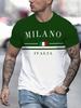Italia Milano Pattern Lettera Stampa 3D T-shirt da Uomo Estiva Casual Manica Corta Top Personalizzato Moda Girocollo Street Wear