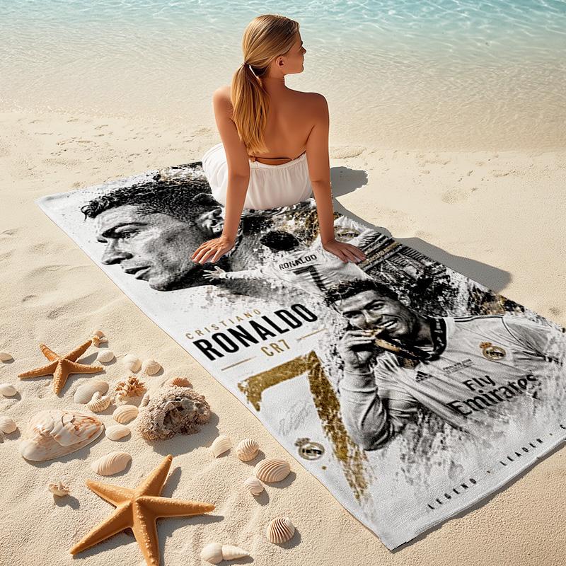 Ronaldo Legacy Passion Power Glory Beach Towel Outdoor Camping Beach Towel For Vacation Photos Quickdrying Swim Towel Absorbent Bath Towel Seaside