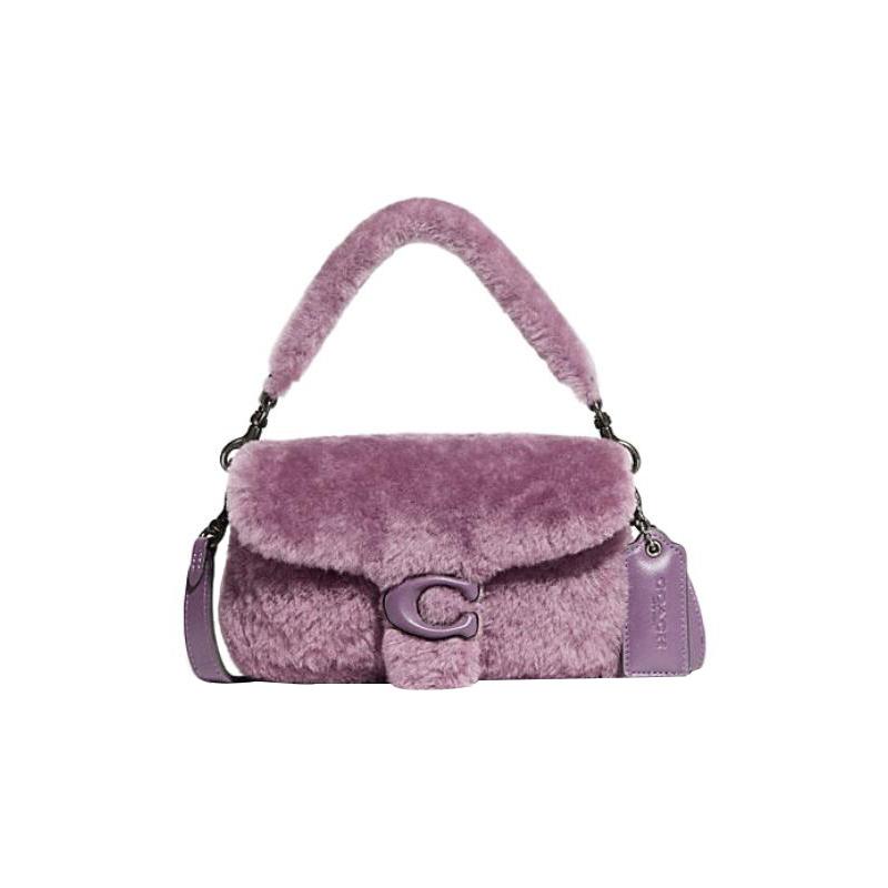 

COACH Pillow 18 Detachable Charm Buckle Closure Shearling Hand Crossbody Shoulder Bag Small Women s Purple фіолетовий