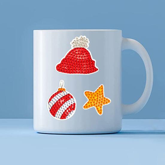 

5D наклейки с бриллиантами в рождественском стиле, снимающие стресс, устойчивые к выцветанию, наклейки со стразами «сделай сам», мультяшный узор, художественное ремесло для детей