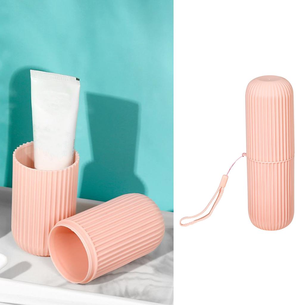Travel Toothbrush Cup Portable Case Ample Capacity Plastic Multifunctional Toothpaste Carrier for Trip School Bathroom