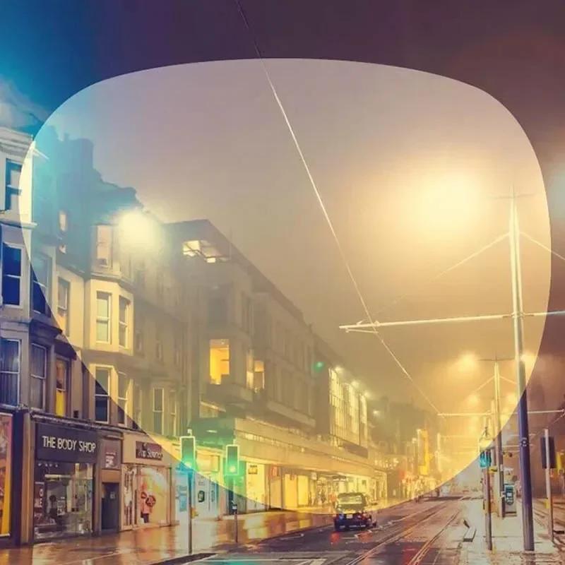 New Retro Square Night Vision Myopia Glasses Men Women Yellow Protective Photochromic Sunglasses Computer Driving Glasses