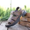 Men's Leather Roman Sandals: Non-Slip, Thick-Soled Beach Shoes
