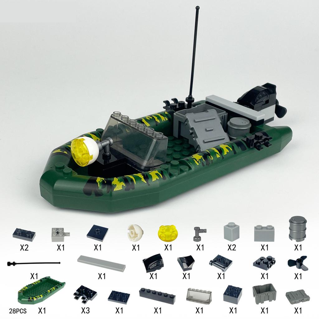Kreatywne Wojskowe Łodzie Szturmowe Pancerniki Klocki Budowlane Miasto Budowa MOC Zestaw Klocków Okrętów Marynarki Wojennej Zabawki dla Dzieci Chłopca