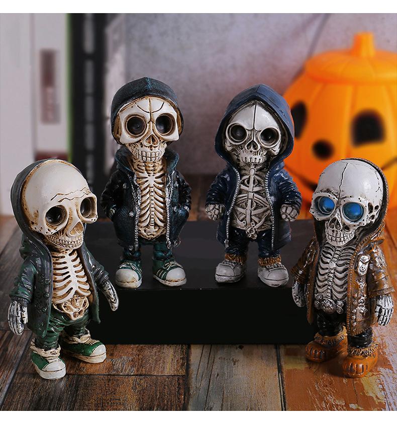 Cool Skeleton Figurines, Stylish Resin Decorative Dolls
