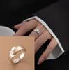 925 Silber Liebesherz Ring für Damen Mädchen Geschenk Linie Perle Koreanischer Süßer Schmuck Geburtstagsgeschenk