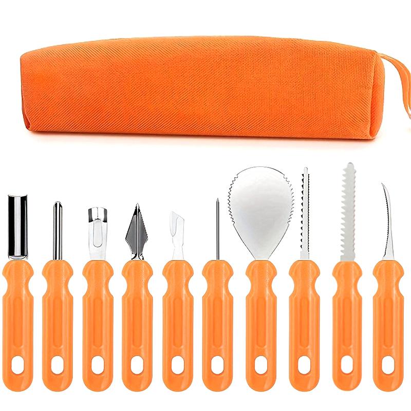 Halloween Stainless Steel 7Pcs/11Pcs Pumpkin Carving Tools Kit Professional Pumpkin Carving Knife Set With Carrying Case