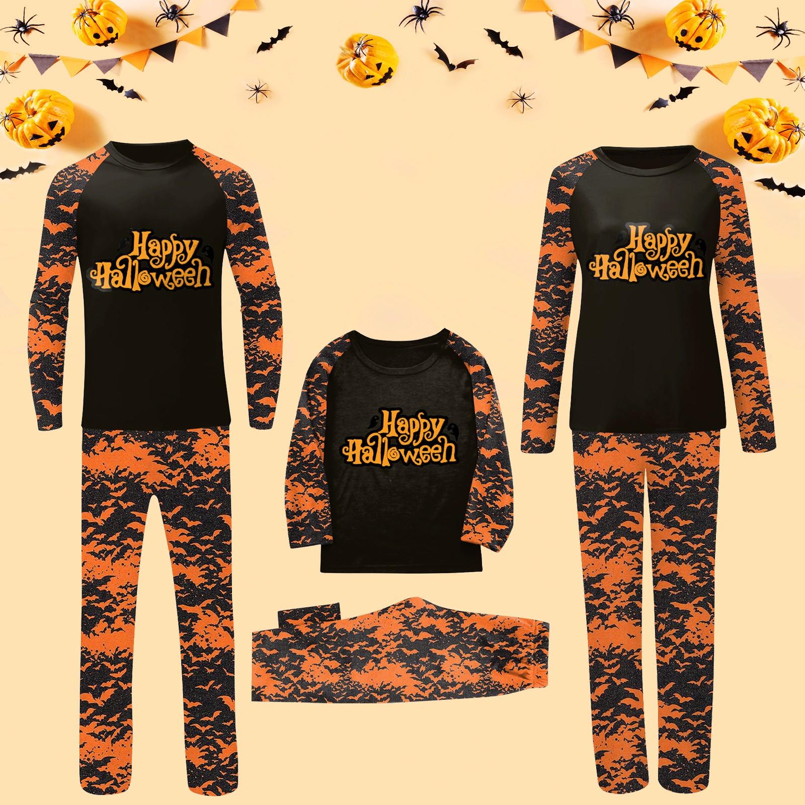 

Halloween Print Family Matching Long Sleeved Parent-child Suit Home Clothes Suit Fall