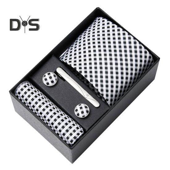 

6 шт./компл. галстук, карманный платок, запонки, набор, подарочная коробка, мужской шарм, искусственный шелк, ткань, яркие цвета, деловой галстук, мужские аксессуары, подарочный набор 5