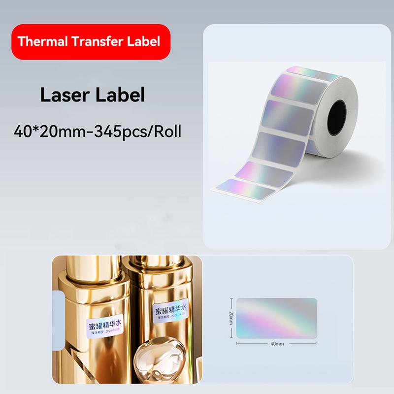 Hârtie termică adezivă argintie cu etichetă laser Niimbot M2/M3, autocolant laser rotund și pătrat pentru imprimanta Niimbot M2, autoadeziv gray