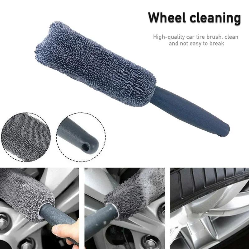 9piece/Set Car Care Cleaning Tool Auto Wash Mitt Microfiber Towel Wash Gloves Wheel Brush Pad Wash Sponge Mitt Auto Car Wash