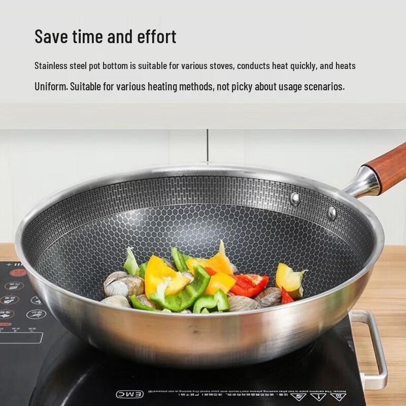 

KOBACH 304 Stainless Steel Honeycomb Non-stick Wok