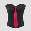 Cross-Border Hot Girl Solid Color Fishbone Tie Sling Bandeau